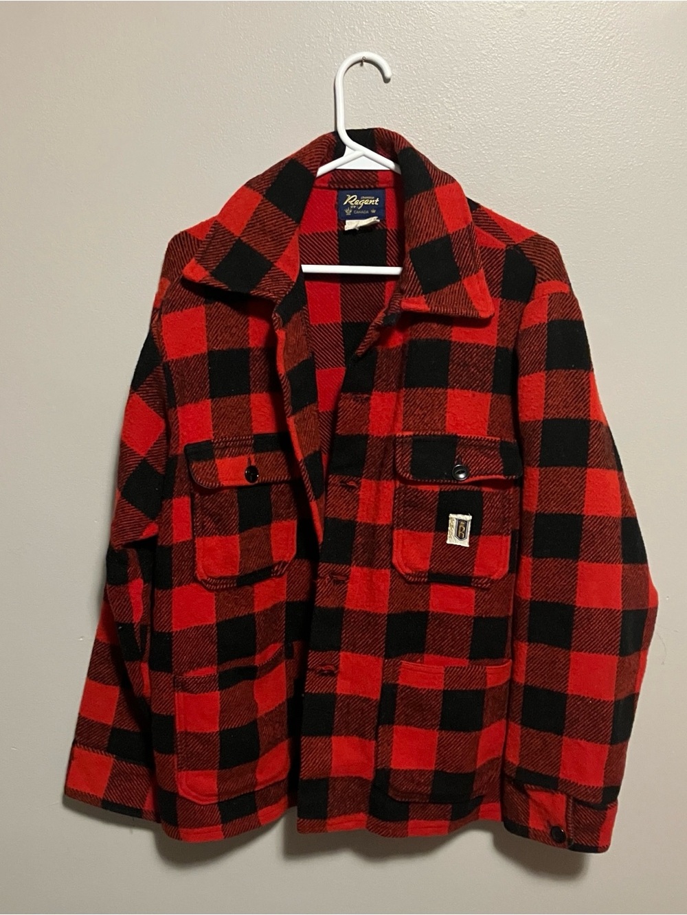 Red & Black Buffalo Plaid Wool Jacket